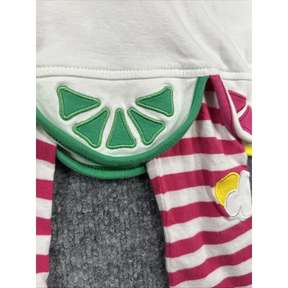 Florence Eiseman Girls Citrus Fruit Slice Tunic & Striped Leggings Set - Size 6
